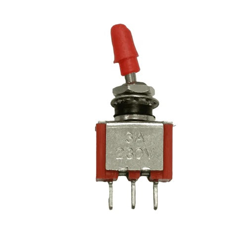 Red 3-Pin Momentary Toggle Switch – (ON)-OFF-(ON) Spring Return, 12V/125V – Endlessparts
