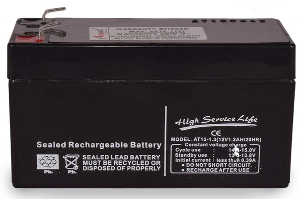 AT12-1.3| 12V, 1.3AH Battery | Sealed Lead - Acid Battery | Strong ABS | Wide Temperature Range | Small Size Battery For Electronic Weighing Scales - Robodo