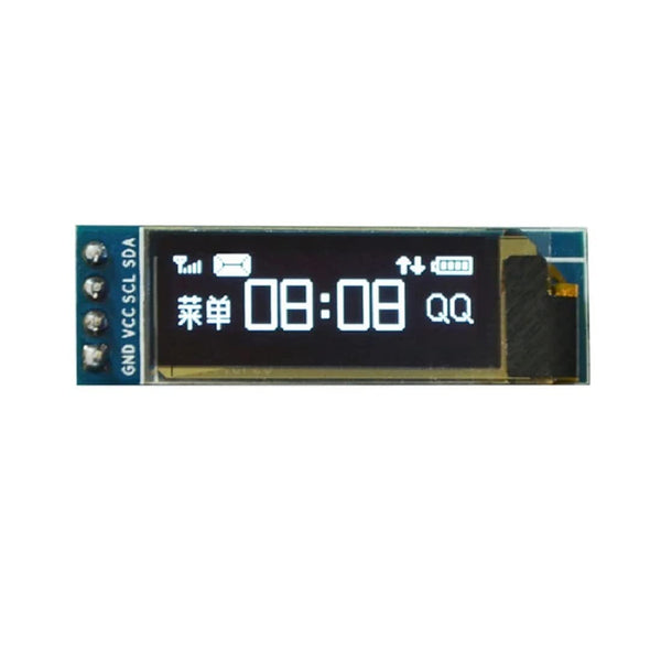 0.91 inch 128×32 Blue OLED Display Module with I2C/IIC Serial Interface.