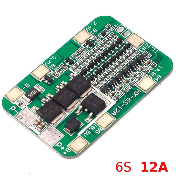 6S 12A 22.2V 25.2V BMS Battery Management System PCM PCB for 6 Cells in Series Lithium LicoO2 Limn2O4 18650 Battery.