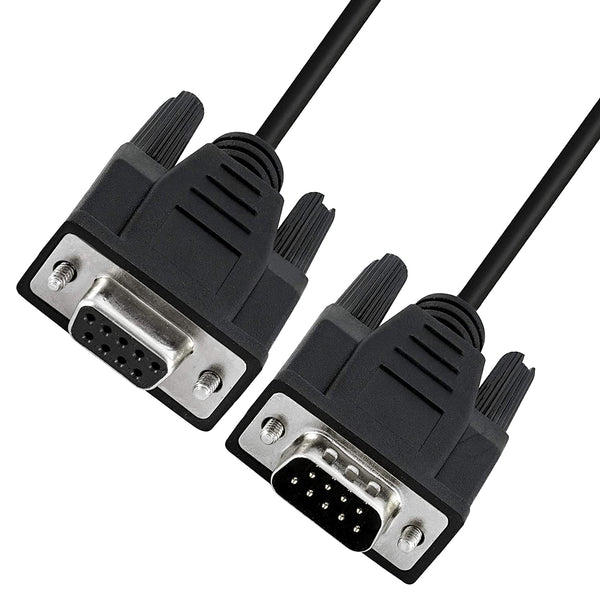 Db9 Cable 9 Pin Male To Female Rs232 Serial Extension Cable - 1.2M, Black.