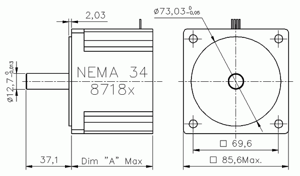 Stepper Motor NEMA 34 87 kg-cm Hybrid Bipolar