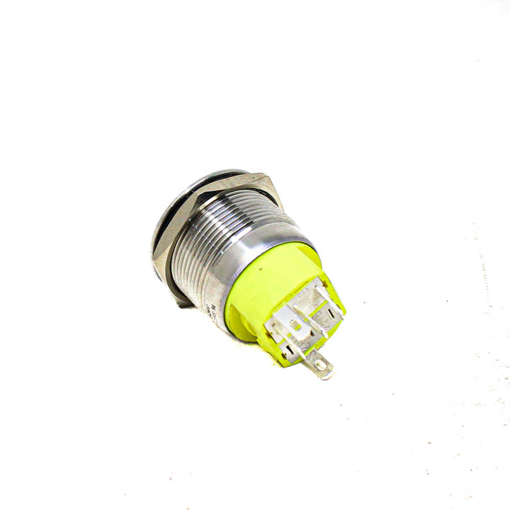 Green 22 mm 12V-24 V LATCHING Metal Switch - Robodo
