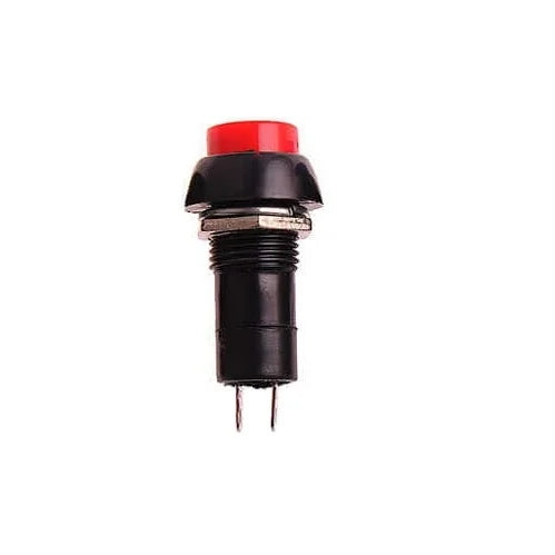 Red PBS-11A 12MM 2PIN Self-Locking Round Plastic Push Button Switch - Robodo