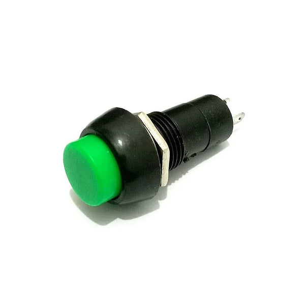 Green PBS-11B 12MM 2PIN Momentary Self- Reset Round Plastic Push Button Switch - Robodo