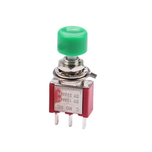 Green DS-612 6MM 3PIN Mini Momentary Self- Reset Automatic Return Push Button Switch - Robodo