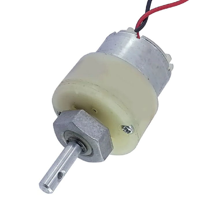300 RPM 12v DC Center Shaft Gear Motor (with clamp) | Robodo