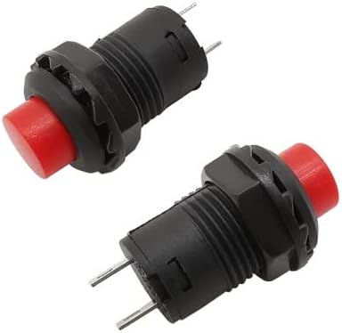 ON/OFF Push Button Switch Self-Lock 2Pin 12mm DS428 Red (2PCS) - Robodo