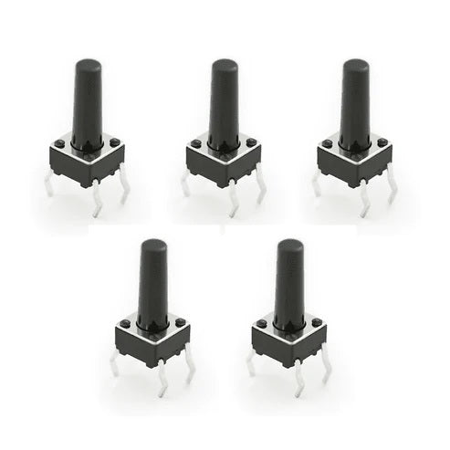 4-pin Long Push Button Switch (Pack of 5) - Robodo