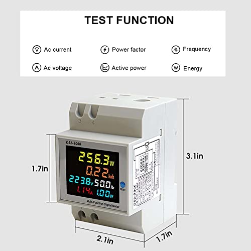 Energy Meter, Voltmeter, 6 in 1 AC 40-300V 100A Watt Meter, Frequency, Active Power Factor, Current Ampere Voltage Monitoring Device with LCD Display,Digital Watt Meter, Power Consumption Meter - Robodo