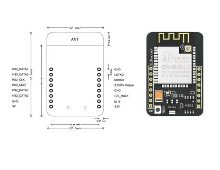 ESP32 CAM Development Board WiFi + Bluetooth with OV2640 Camera Module - Robodo