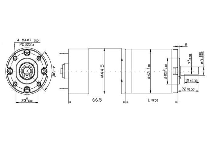 100 RPM 12V 42MM Tauren DC Planetary Gear Motor - High Torque - Robodo