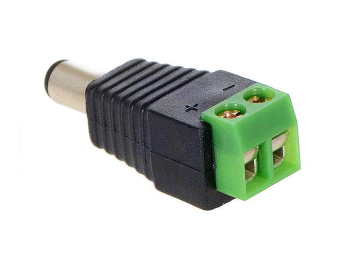 DC Power Jack Male Connector with 2 pin Screw Terminal - 2.1 x 5.5mm (10 pcs) - Robodo