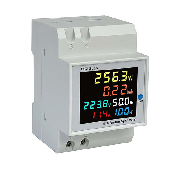 Energy Meter,Voltmeter,6 in 1 AC 40-300V 100A Watt Meter, Frequency, Active Power Factor, Current Ampere Voltage Monitoring Device with LCD Display,Digital Watt Meter, Power Consumption Meter - Robodo