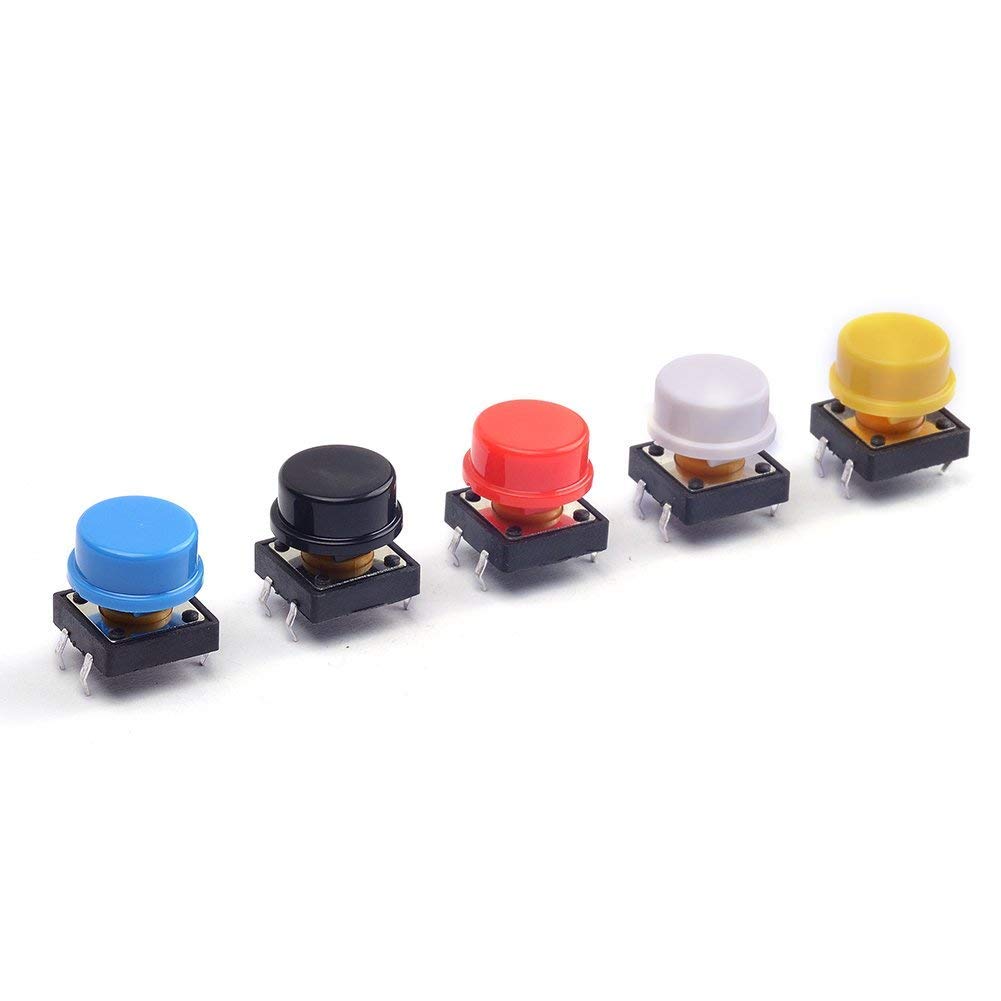 Pin Switch Button 25Pcs 12x12x7.3mm Momentary Tact Tactile Push Button Switch Touch ...