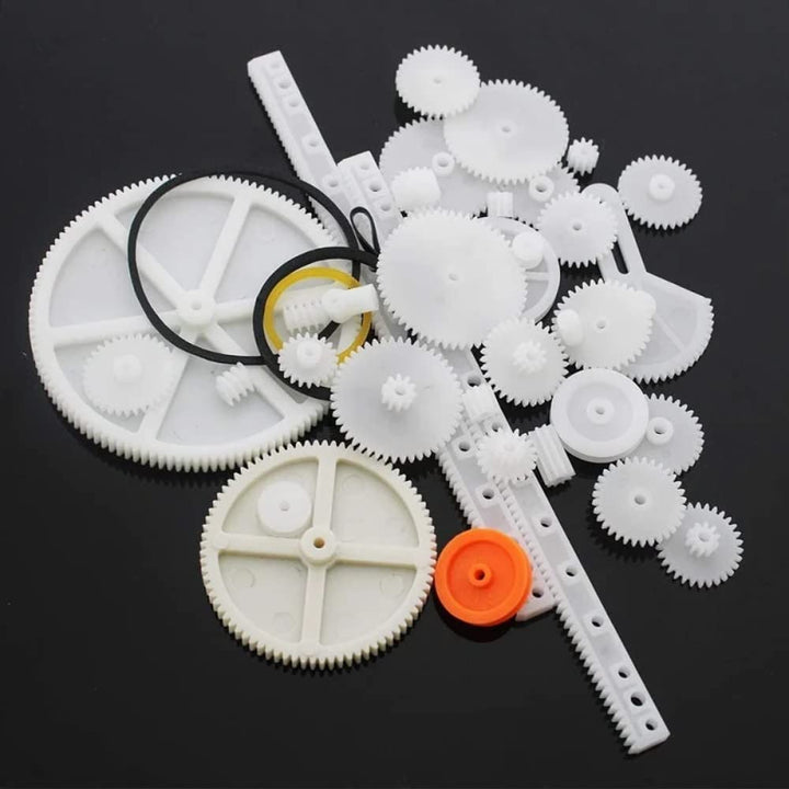 gear mini 75 pcs/lot different type mini gear Plastic Crown Gear Set DIY Rack Pulley Belt Worm Single Double Gears