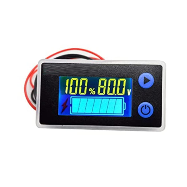 10-100V LCD Acid Lead Lithium Battery Capacity Indicator Voltmeter Monitor Display wih Built-in Temperature Sensor and Buzzer Alarm (10-100 V)