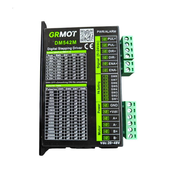 GRMOT DM542M Digital Stepper Motor Driver 2-Phase 4.2A Peak 24-50V DC 200KHz Pulse Input