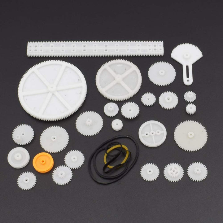 34 kinds of rack and pinion gear bag toy model pulley plastic sharft worm gear reducer for robot diy kit - Robodo