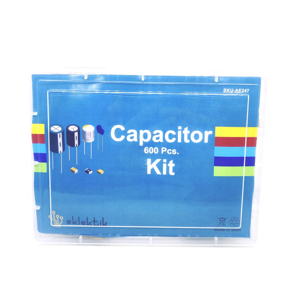 Ceramic Capacitor Assortment Kit Box - 600 pcs 24 Value Electronics Assortment Kit Includes 10pf to 10uf 50V Ceramic Capacitors for Hobby Electronics, Audio-Video Project Electronic Repair - Robodo