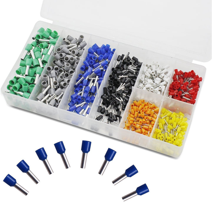 800 Pieces Assortment Ferrule Wire Copper Crimp Connector, Wire Terminals Kit, Wire Connector Kit, Insulated Cord Pin End Terminal AWG 22-10 Kit - Robodo