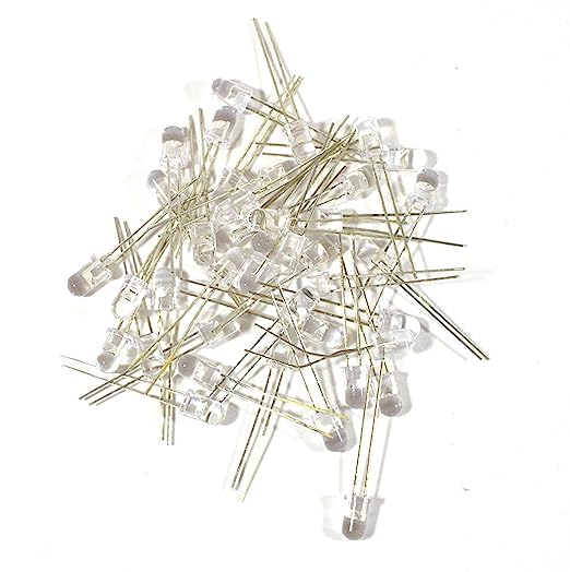 5mm Transparent Round Ultra Bright Green LED (Light Emitting Diode) - 100PCS (Green Color) - Robodo