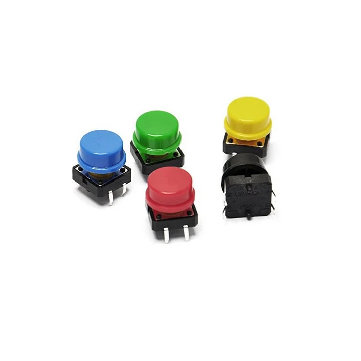12x12x7.3 mm Round Cap for Square tactile Switch – Green (10 Pcs.) - Robodo