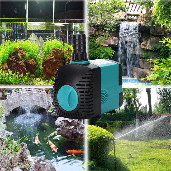 15W 800L/H Submersible Water Pump Mini Fountain Pump for Aquarium Fish Tank Pond Water Gardens Hydroponic Systems with Nozzle AC220-240V,Water Pump - Robodo