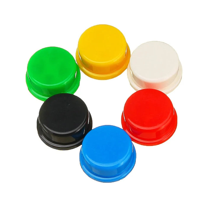 12x12x7.3 mm Round Cap for Square tactile Switch – White (10 Pcs.) - Robodo