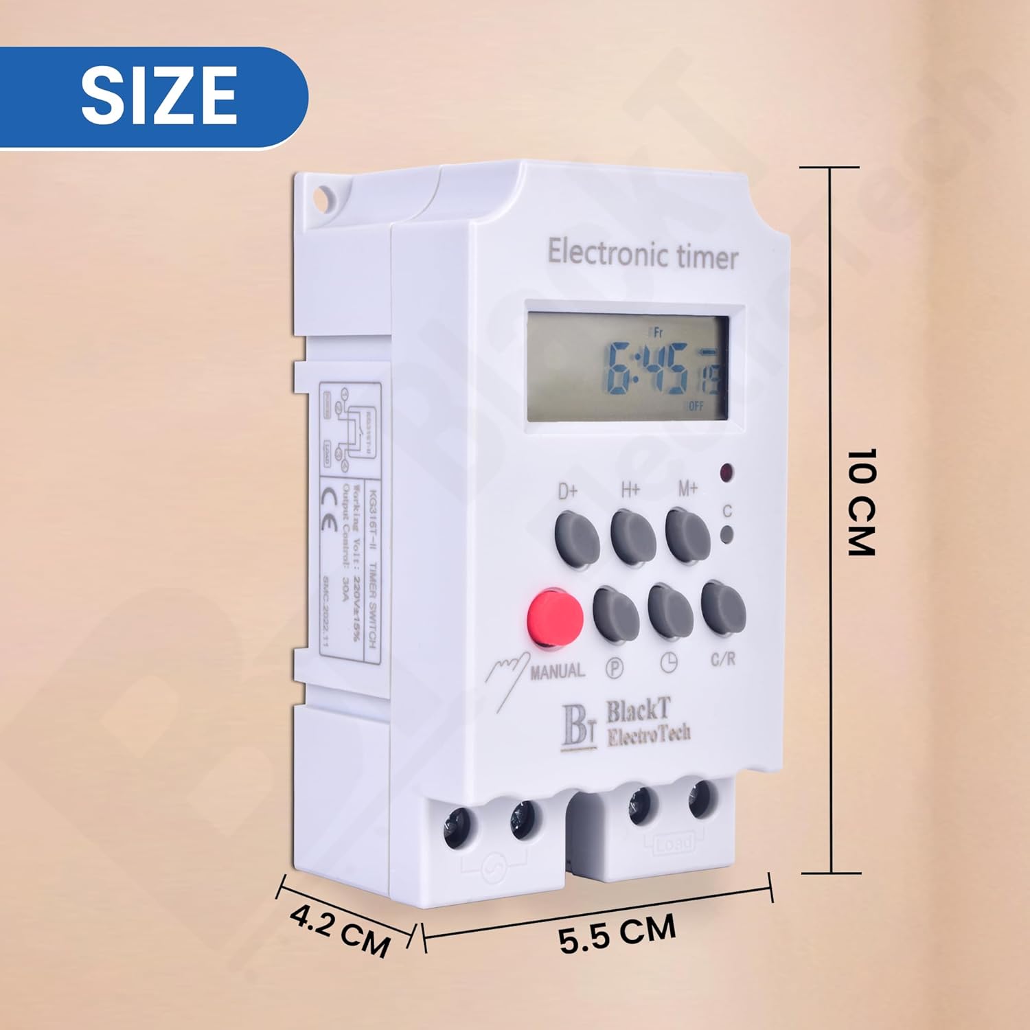 Digital Timer Switch Relay DIN Rail, Programmable Automatic On/Off ...