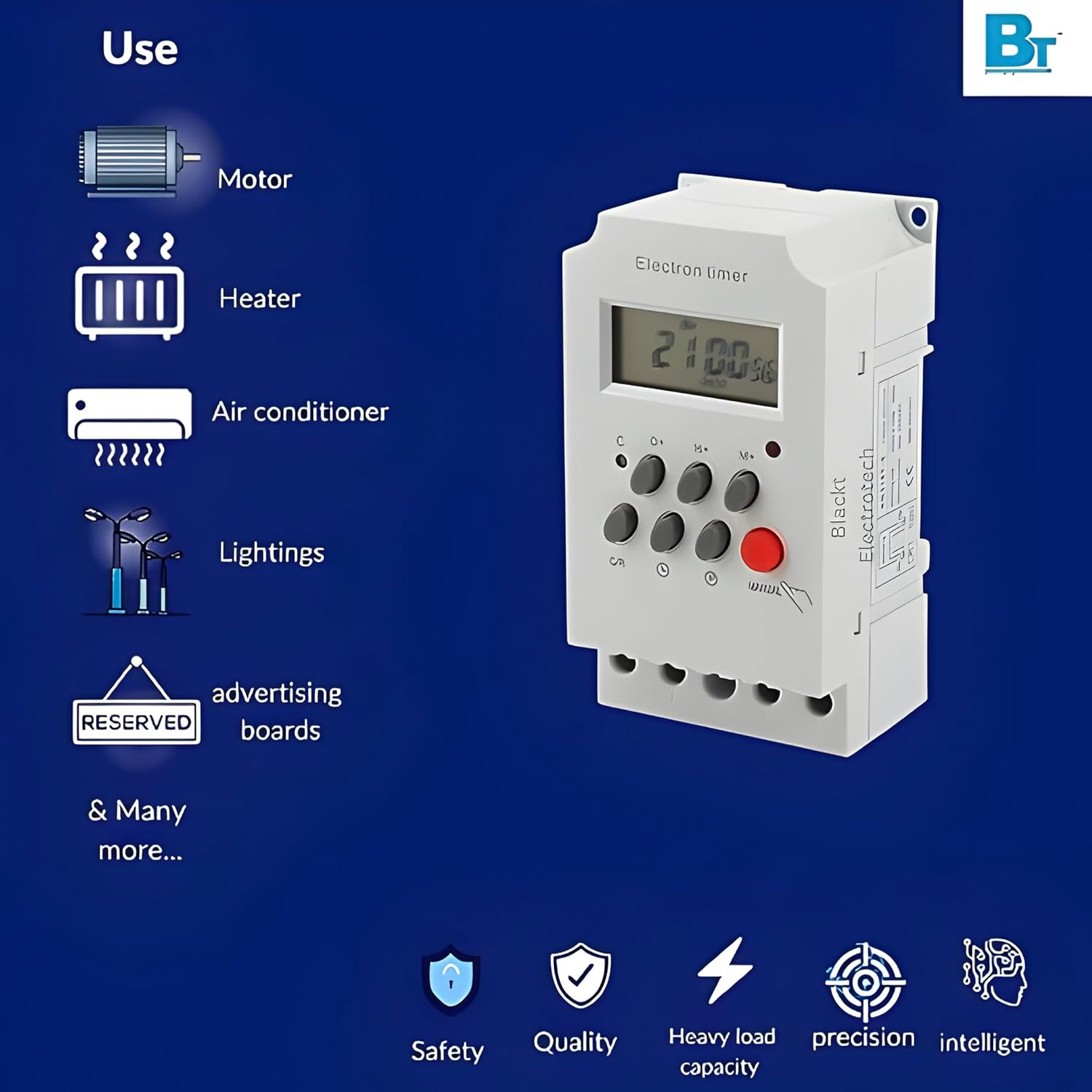 Digital Timer Switch Relay DIN Rail, Programmable Automatic On/Off ...