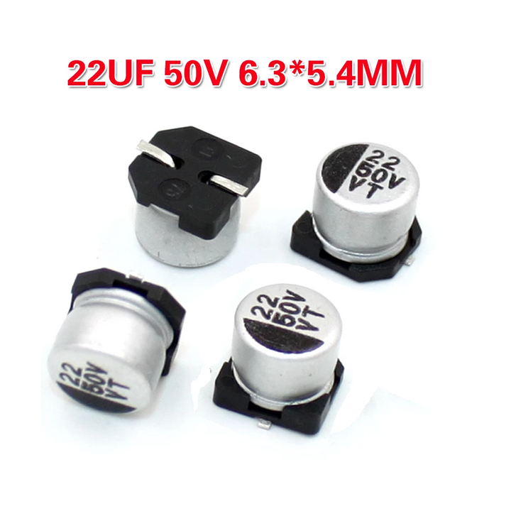 22uF 50V Surface Mount Electrolytic Capacitor - Robodo