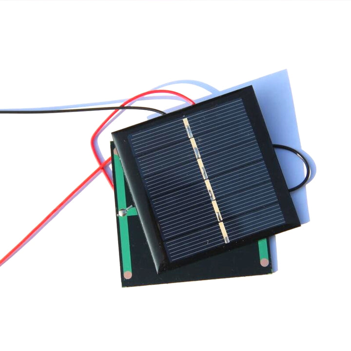 0.6W 3V 200MA Solar Cell Polycrystalline Solar Panel DIY Solar Toy Panel Charger+15CM Cable Wire Led Light 65 * 65 * 3MM - Robodo