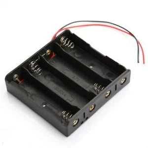 Black Plastic Storage Box Case Holder for Battery 4 x 18650 Cell Box, without Cover - Robodo