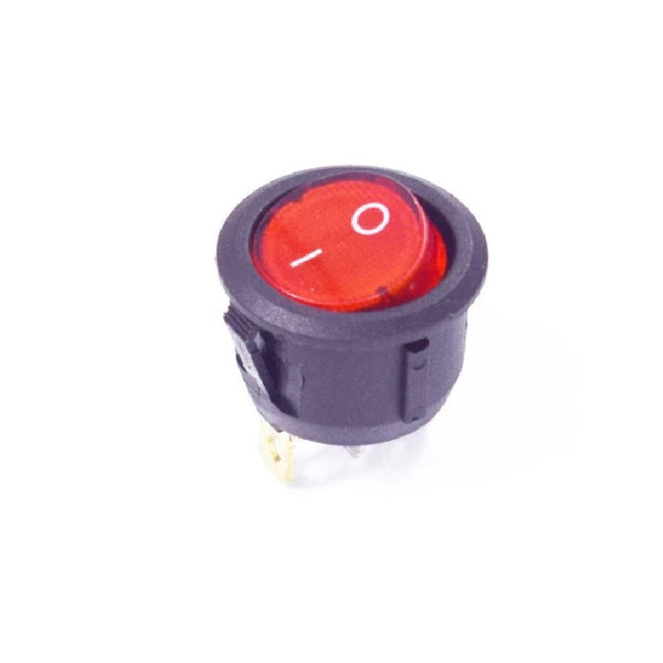 Round Rocker switch 6A 250V 2PIN RED led - Robodo