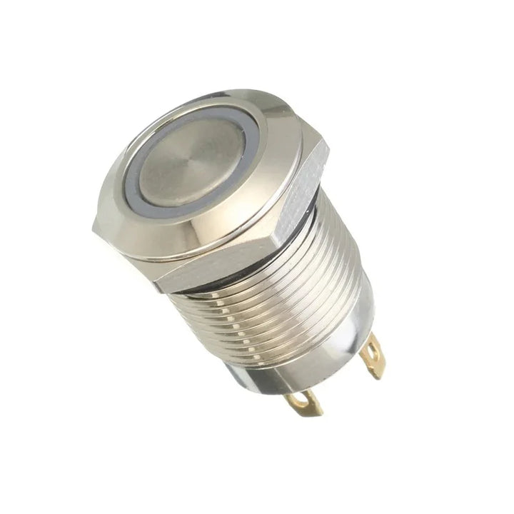 WHITE 12 mm 220 V LATCHING Metal Switch - Robodo