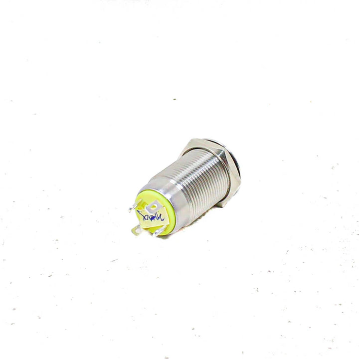 YELLOW 12 mm 12V-24 V LATCHING Metal Switch - Robodo