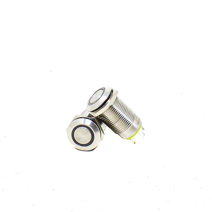 YELLOW 12 mm 12V-24 V LATCHING Metal Switch - Robodo