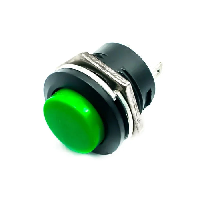Green R13-507 16MM 2PIN Momentary Self-Reset Round Cap Push Button Switch - Robodo