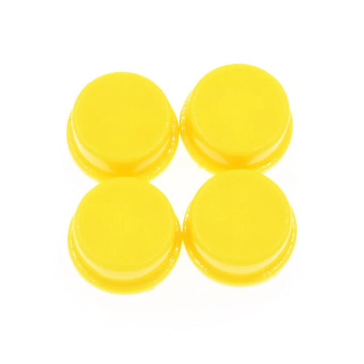 Round Cap for Momentary Tactile Push Button Switch 12x12x7.3mm Yellow (Pack of 10) - Robodo