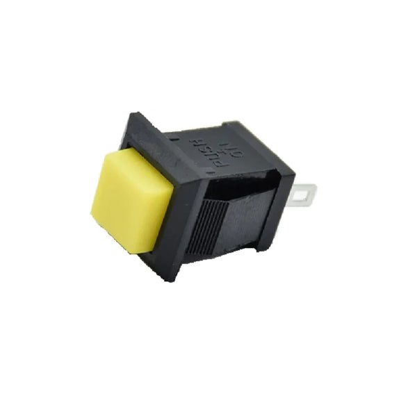 Yellow DS-430 2PIN ONOFF Self-Reset Square Push Button Switch（NO Press Break） - Robodo