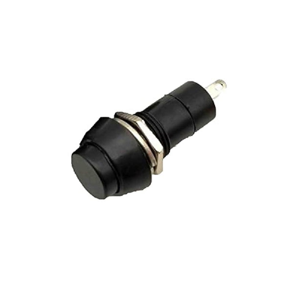 Black PBS-11B 12MM 2PIN Momentary Self- Reset Round Plastic Push Button Switch - Robodo