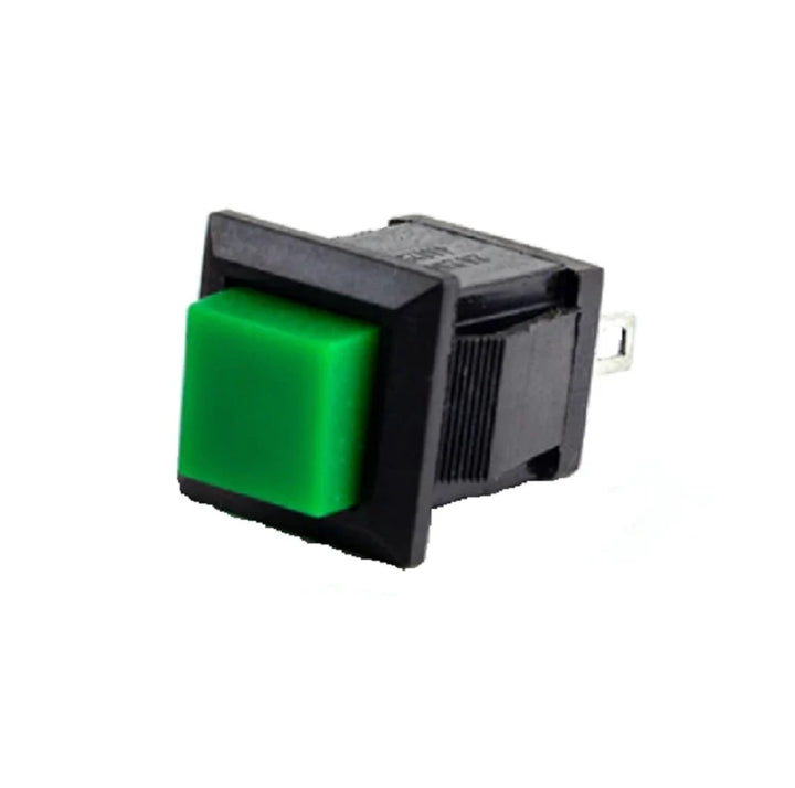 Green DS-429A 10MM 2PIN Self-Locking Square Push Button Switch with Lock - Robodo
