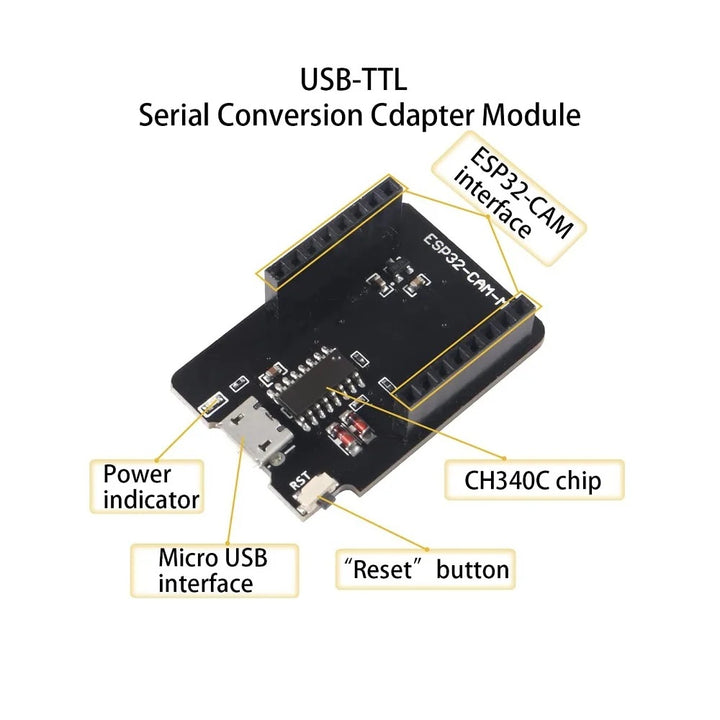 ESP32-CAM-MB MICRO USB Download Module for ESP32 CAM Development Board - Robodo