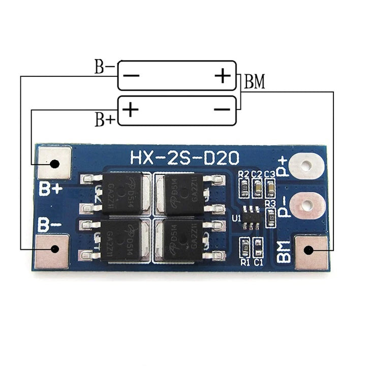 2S 20A 18650 Lithium Battery Protection Board - Robodo