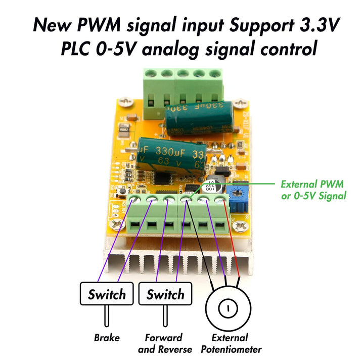 380W 6.5-50V PWM DC Brushless Electric Motor Speed Controller with Hall-Less - Robodo