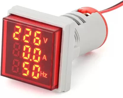RED AC 60-500V 0-100A 20-75Hz LED Digital AC Voltmeter Ammeter Signal Lights 220V Voltage Current Hz Meter Volt Amp Tester Detector Voltmeter  (Digital) - Robodo