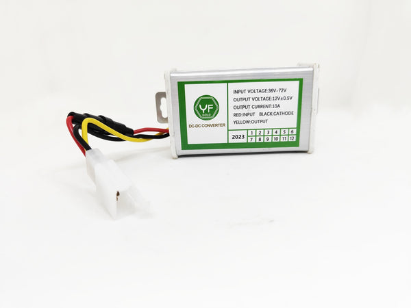 10A DC-DC Converter 36V–72V to 12V | 120W Waterproof Voltage Regulator for Electric Bike