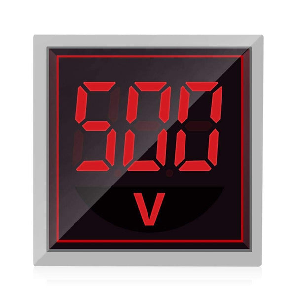 AC 60-500V Digital Voltmeter LED Indicator Lamp Square Signal Light (RED)