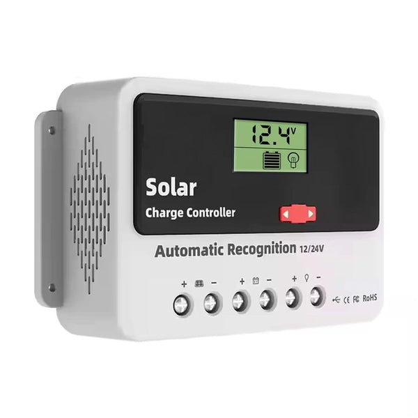 Solar Charge Controller 60A, Intelligent Battery Regulator for Solar Panel LCD Display with USB Port 12V/24V/48V, 2.9kW (60A)